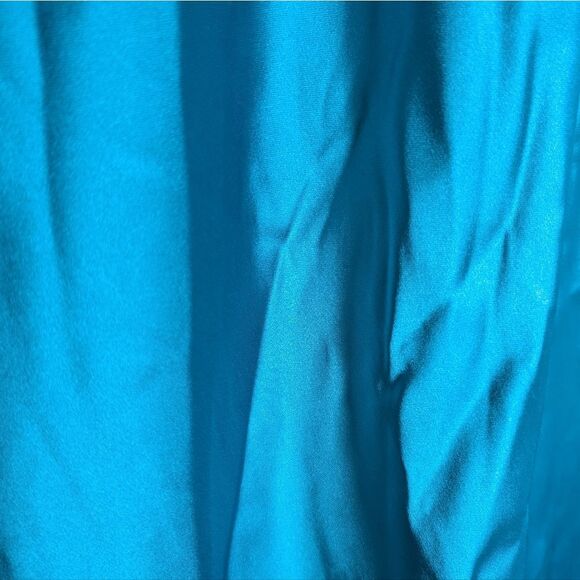 Anthropology Pinko Turquoise Blue High Neck Satin Slip Dress Medium It42/Us6 - Picture 8 of 16
